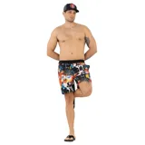 Short de baño Volcom Mariner multicolor con estampado de calaveras, serpientes, telarañas y otros motivos.