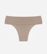 Bombacha de bikini negra de poliamida con cintura ancha.