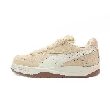 Championes Puma Park Luna SD color beige con detalles en blanco y suela marrón. Zapatillas de estilo urbano con diseño moderno y deportivo.