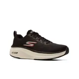 Championes deportivos Skechers Go Run Elevate 2.0 Fluid Motion, color negro con logo de la marca en rojo y blanco. Cuenta con plantilla Air-Cooled Goga Mat, amortiguación ULTRALIGERA y tecnología M-Strike.