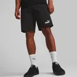 Pantalón corto deportivo Puma Essential de hombre, color negro con logo blanco estampado en la pierna izquierda.