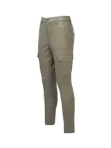 Pantalón skinny cargo color verde oliva, con bolsillos laterales y tiro medio.
