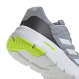 Championes Adidas Cloudfoam Move grises con detalles en blanco y amarillo flúor.
