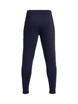 Pantalón de jogging Under Armour Rival Terry para hombre, color azul marino, con logo estampado en blanco en la pierna izquierda. Confeccionado en tejido de felpa francesa ligera y cómoda. Corte ajustado con puños elásticos en los tobillos y cintura elástica con cordón ajustable.
