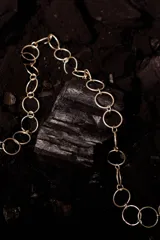 Collar hecho a mano con eslabones circulares en Plata 925, de medida regulable.