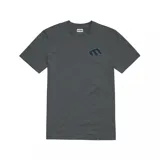 Remera gris oscuro de manga corta con logo de la marca Etnies en el pecho.