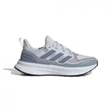 Championes Adidas Ultrarun 5 TR para running, color gris claro con detalles en gris oscuro y blanco.