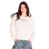 Remera manga larga color crema con logo de Caterpillar estampado en el pecho.