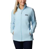 Campera polar Columbia Basin Trail III Full Zip para mujer, color azul marino. Con cierre frontal completo y bolsillos laterales con cierre.