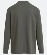 Remera de hombre color verde militar, de corte regular, con cuello redondo, manga larga y puños ajustados. Estampado frontal con la leyenda "Venice California".