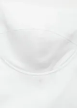 Top strapless blanco con cierre trasero, de corte ajustado y diseño minimalista.