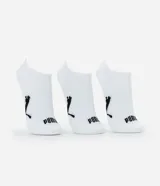 Kit de 3 pares de medias invisibles Puma blancas con logo negro.
