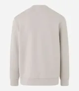 Buzo deportivo negro de poliéster con cuello redondo y mangas largas.