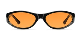 Lentes de sol envolventes con montura negra y lentes naranjas. Diseñados para un equilibrio entre comodidad y durabilidad. Cuentan con protección UV400 y lentes TAC alemanas con recubrimiento Antiscratch y Superhydrophobic.