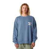 Buzo azul de algodón con cuello redondo, corte holgado y estampado frontal con el texto "Critical Slide Society" en blanco.