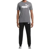 Pantalón de hombre de corte ajustado, con tobillos acampanados y cintura elástica, confeccionado en algodón reciclado y poliéster.
