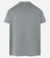 Remera deportiva gris de jacquard con cuello redondo y manga corta. Presenta estampa abstracta y tecnología Dry.