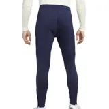 Pantalón de fútbol Nike del Paris Saint-Germain, modelo Strike. Diseño azul marino con detalles en dorado y patrón geométrico en la parte inferior de las piernas.