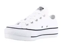 Championes urbanos Converse All Star Plataforma Chuck Taylor Lift, color blanco con detalles en negro.