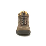 Bota de media caña color marrón con detalles en amarillo. Fabricada en nobuk engrasado con forro de malla de nailon suave y transpirable. Cuenta con plantilla de espuma acolchada, entresuela de EVA duradera y ligera, y suela de goma para tracción.