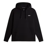 Canguro negro de corte clásico con capucha y logo de Vans en el pecho.