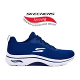 Championes Skechers Go Walk Arch Fit 2.0, color azul marino, con capellada de malla técnica, cordones, plantilla Arch Fit extraíble con soporte en el arco plantar certificado por podólogos, amortiguación ULTRA GO ligera y Comfort Pillar Technology.