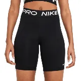 Short deportivo negro de tiro alto, con cintura elástica ancha con la inscripción "PRO NIKE" en blanco. Logo de Nike estampado en blanco en la pierna izquierda.
