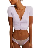 Colaless de encaje color celeste con pequeños lunares.