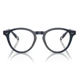 Armazón para lentes de receta marca Polo, modelo 2268, color azul marino, de acetato, con forma redondeada.