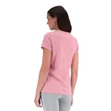 Remera de algodón con logotipo clásico de New Balance en el centro del pecho, de corte atlético y mangas cortas.