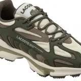 Championes Lacoste Upper color verde oliva, gris y blanco.