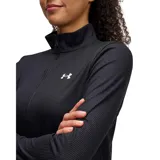 Buzo deportivo Under Armour Tech Rib con media cremallera, color negro, de corte holgado y mangas largas.