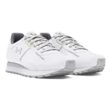 Zapatillas urbanas Under Armour W Essential Runner, color negro con detalles en blanco y suela marrón.