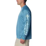 Remera de manga larga Columbia Terminal Tackle Heat, color gris jaspeado, con logo de la marca en el pecho y en la manga. Confeccionada en tejido transpirable de secado rápido y protección solar UPF 50.