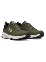 Championes Under Armour Charged Edge para hombre, color negro con detalles en verde flúor y suela blanca. Ideales para entrenamiento en gimnasio o al aire libre.