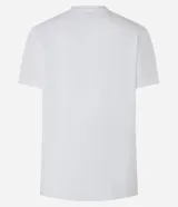 Remera blanca de algodón con corte alargado, cuello redondo y mangas cortas. Estampa frontal con una langosta y la frase "Keep Things Fresh".