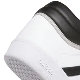 Championes de media caña Adidas Hoops 4.0 Mid, blancos con detalles en negro, con las tres tiras características de la marca en los laterales.