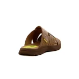 Sandalia casual para hombre marca Country, color marrón, con tiras cruzadas de cuero y suela de goma.