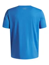Remera celeste de manga corta Under Armour con logo estampado en el pecho.