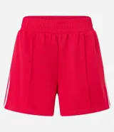 Short sastrero rojo con cintura elástica y bies contrastante lateral.