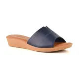 Sandalias Usaflex negras con capellada de cuero y suela comfy.