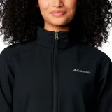 Campera softshell negra marca Columbia, modelo Kruser Ridge III, para mujer. Liviana, resistente al viento y repelente al agua.