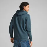 Buzo hoodie Puma ESS+ 2 Col Big Logo de felpa para hombre, color gris con logo grande en el pecho en blanco y amarillo.