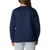 Buzo Columbia de mujer, color azul marino, de corte clásico y cuello redondo. Presenta el logo de la marca bordado en el pecho.