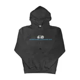 Canguro negro con diseño gráfico relacionado con el universo de Star Wars, con capucha y corte unisex.
