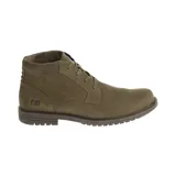 Bota de media caña color marrón de cuero nobuck, con suela de goma duradera y de gran tracción.