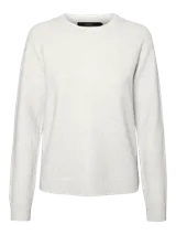 Suéter de punto color gris claro, de Vero Moda, con cuello redondo y mangas largas.