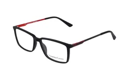 Armazón para lentes de receta Nazareno Corsini 116/54 col MBLK, de acetato negro con forma rectangular.
