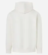 Buzo comfort para hombre hecho con algodón más sostenible. La prenda tiene capucha, cordón para ajuste, bolsillos, mangas largas y estampa "live without warning".