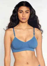 Soutien de microfibra sin costuras, sin aro ni copa, con breteles regulables.